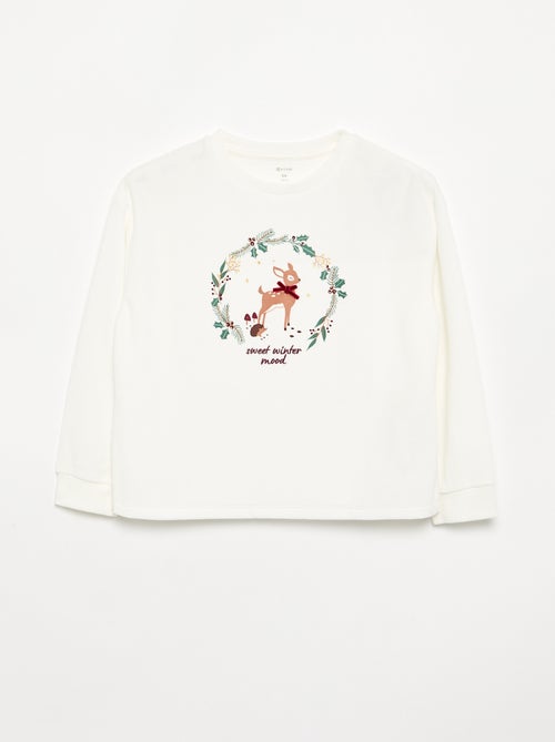 Printed velvet pajamas - Kiabi
