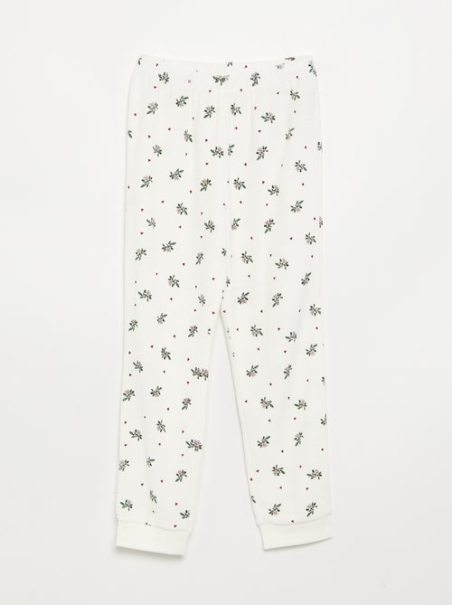 Printed velvet pajamas - Kiabi
