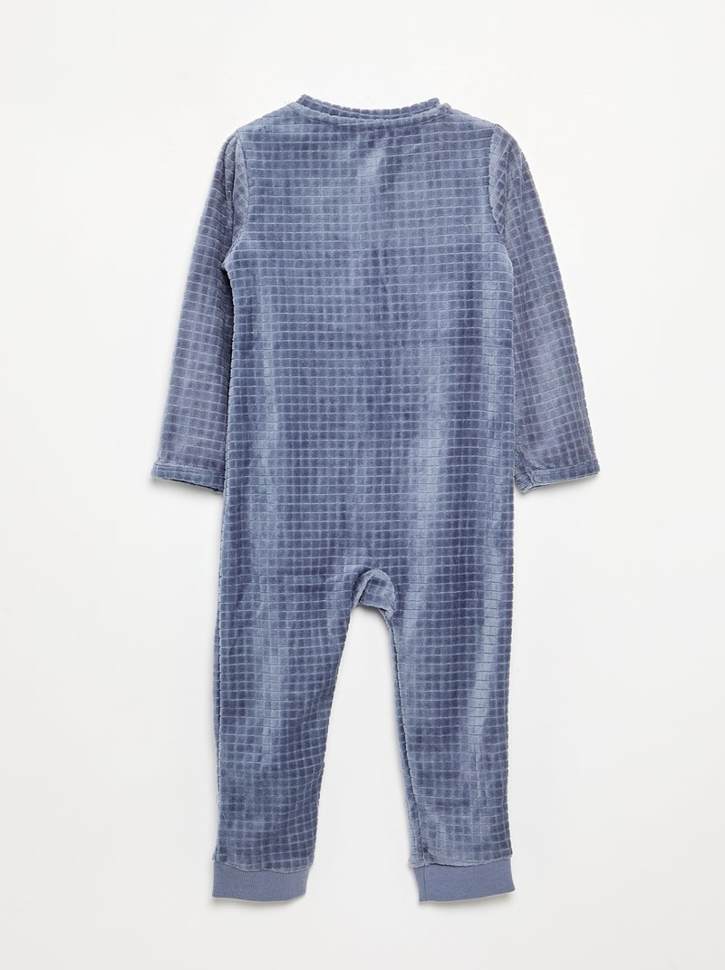 Printed Velvet Sleepsuit Grey - Kiabi