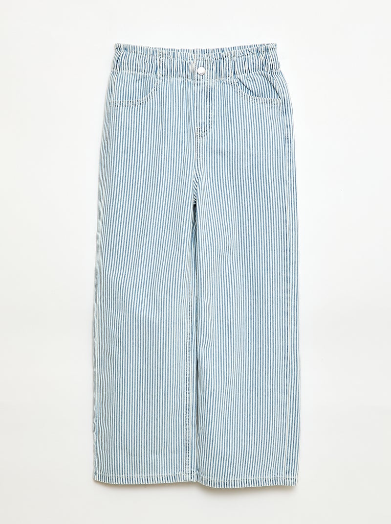 Printed Wide Leg Jeans Blue - Kiabi