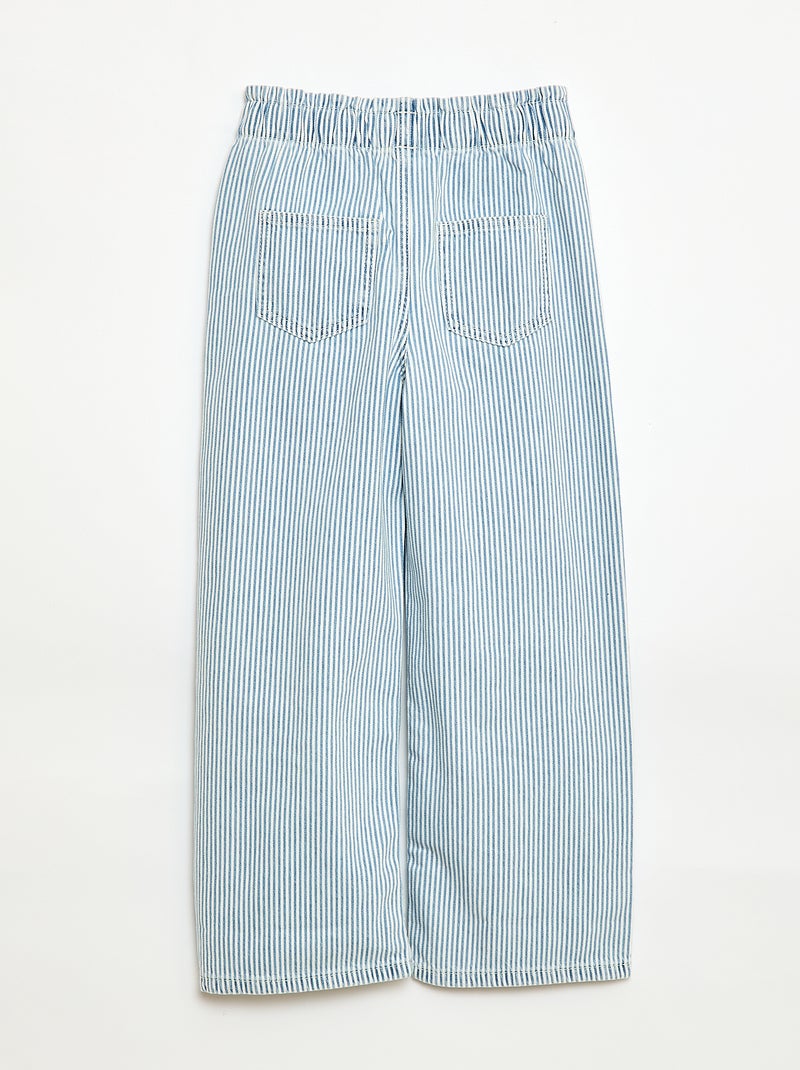 Printed Wide Leg Jeans Blue - Kiabi