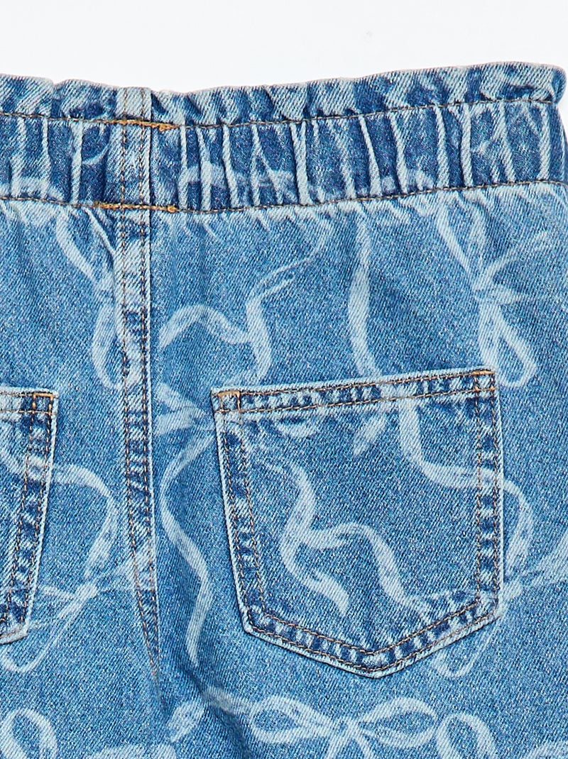 Printed wide leg jeans Blue - Kiabi
