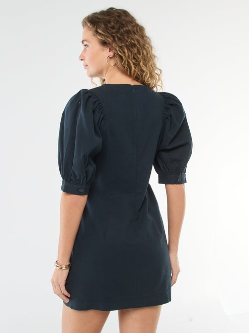 Puff Sleeve Twill Dress - Kiabi