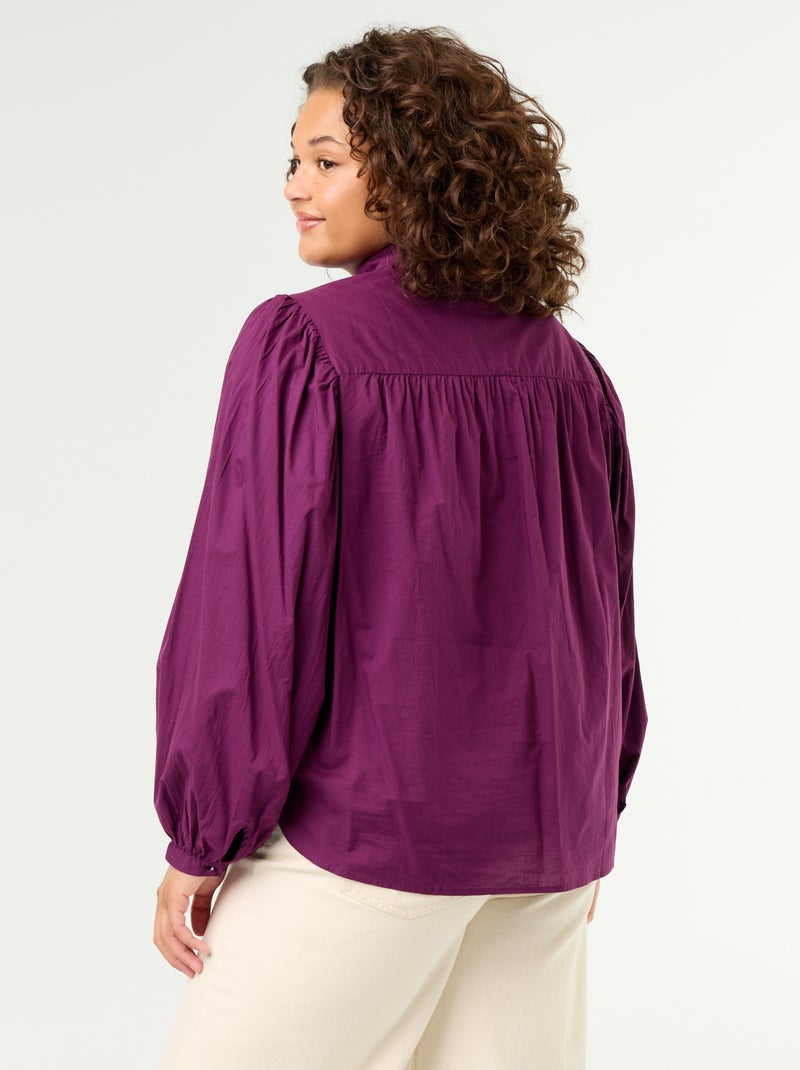Puffed Sleeve Blouse Purple - Kiabi