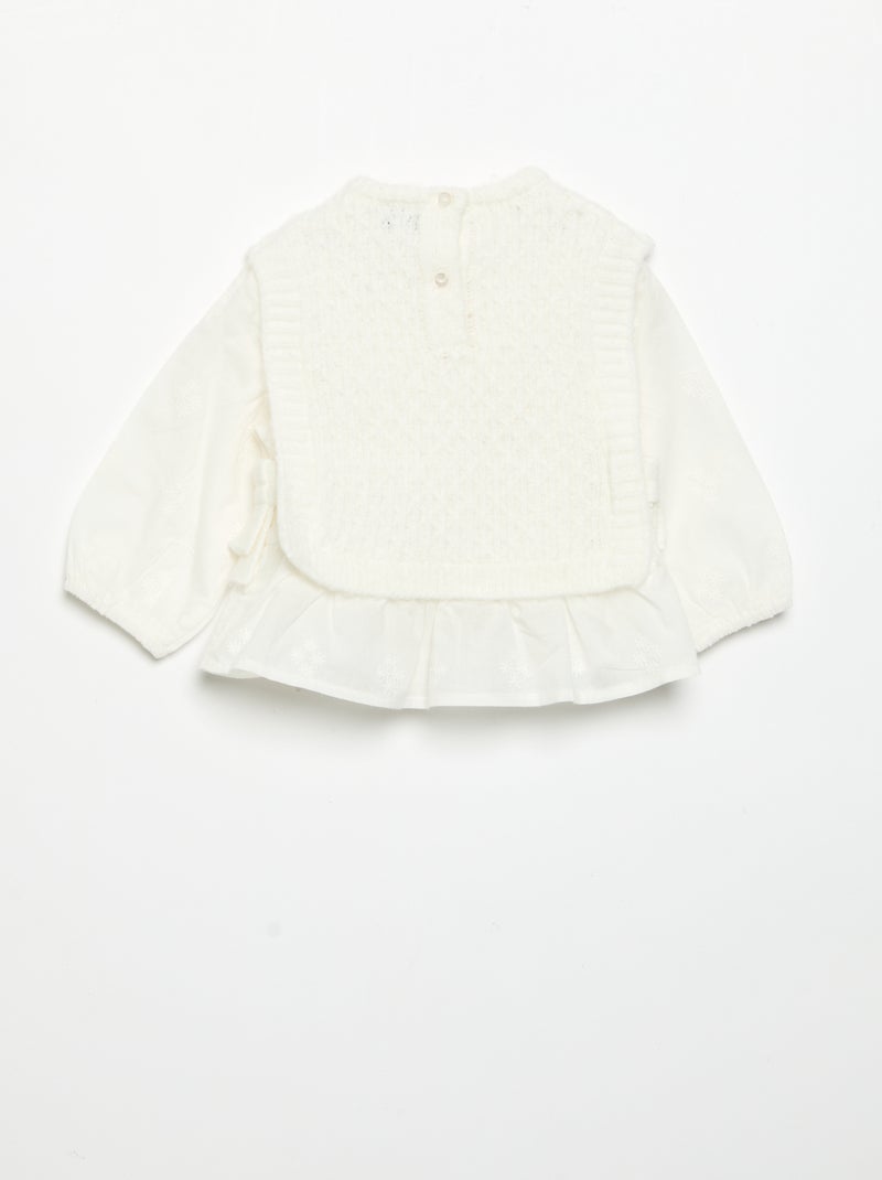 Pull 2 en 1 Beige - Kiabi