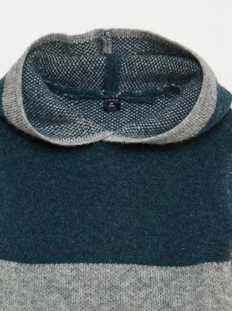 Pull à capuche color bloc Gris - Kiabi