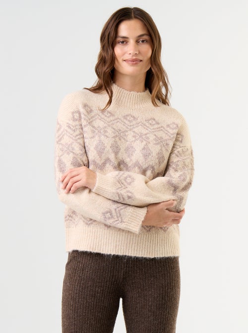 Pull à motif en maille grosse jauge - Kiabi
