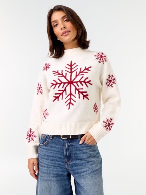 Pull à motif en maille grosse jauge - Kiabi