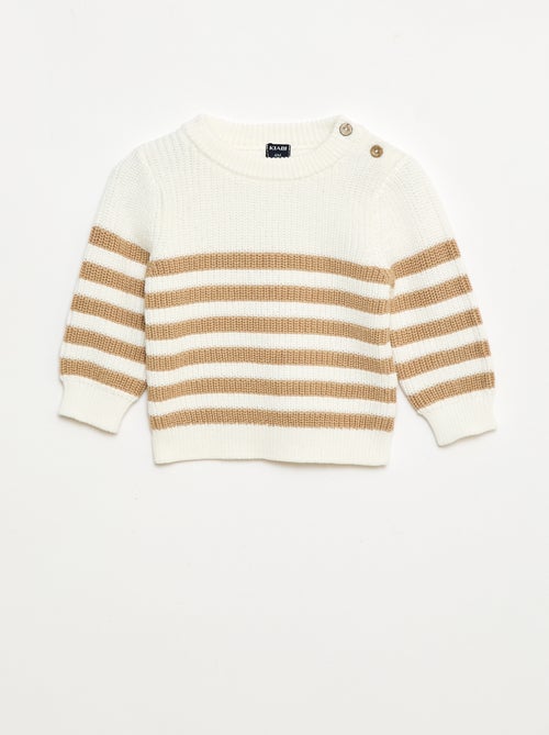 Pull à rayures en coton - Kiabi