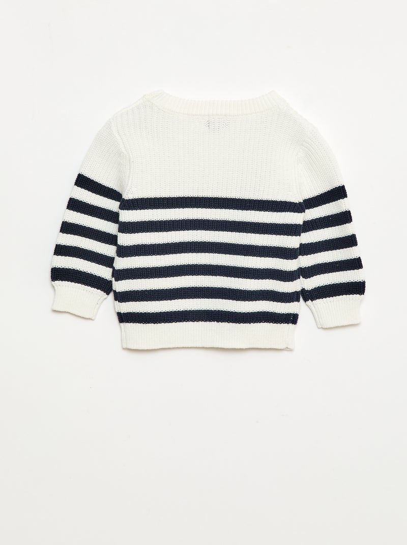 Pull à rayures en coton Bleu - Kiabi