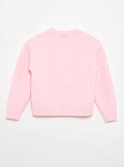 Pull avec fleurs brodées et sequins - Kiabi