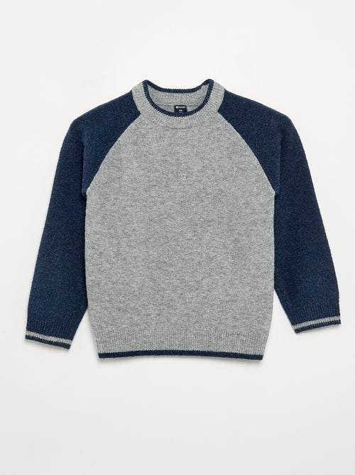 Pull avec manches contrastées - Kiabi