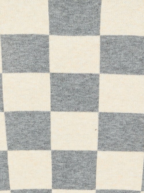 Pull avec motif à damiers - Kiabi