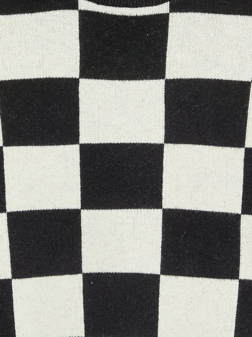 Pull avec motif à damiers - Kiabi