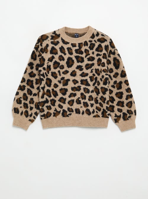 Pull avec motif léopard - Kiabi