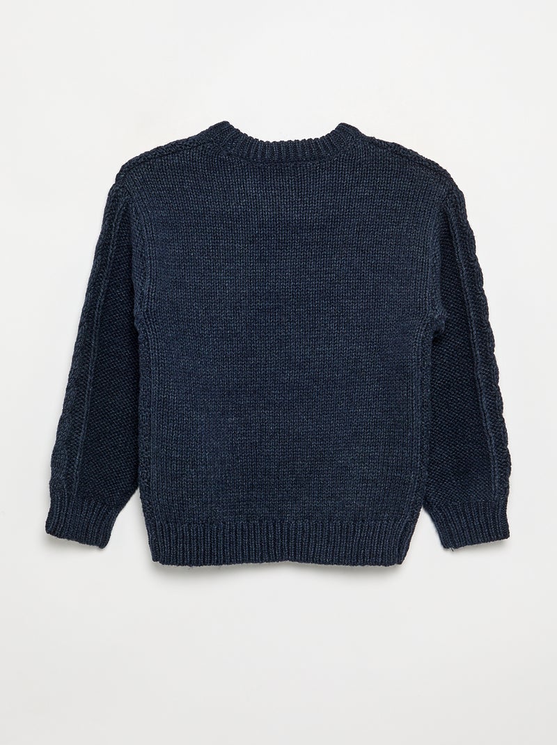 Pull avec torsades - Noël Bleu - Kiabi