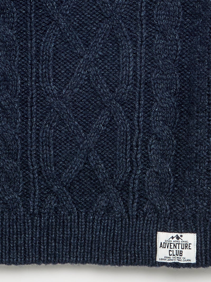 Pull avec torsades Bleu - Kiabi
