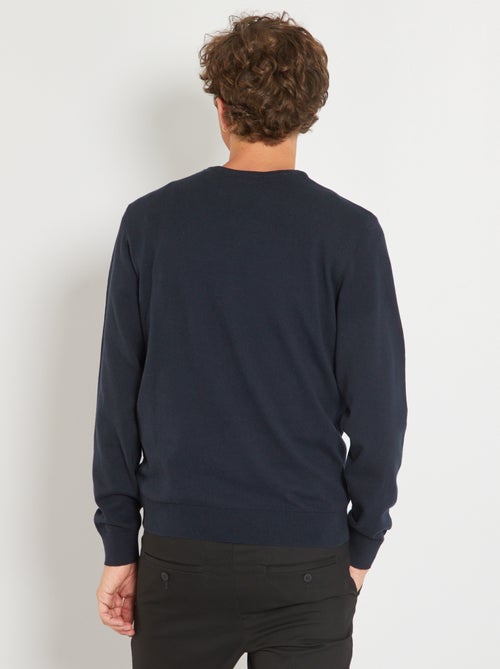 Pull basique en maille unie - Kiabi
