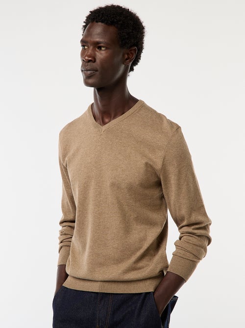 Pull basique en maille unie - Kiabi