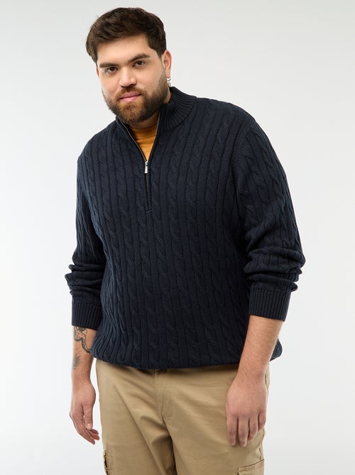 Pull camionneur zip torsadé - Kiabi Pull camionneur zip torsadé - Kiabi
