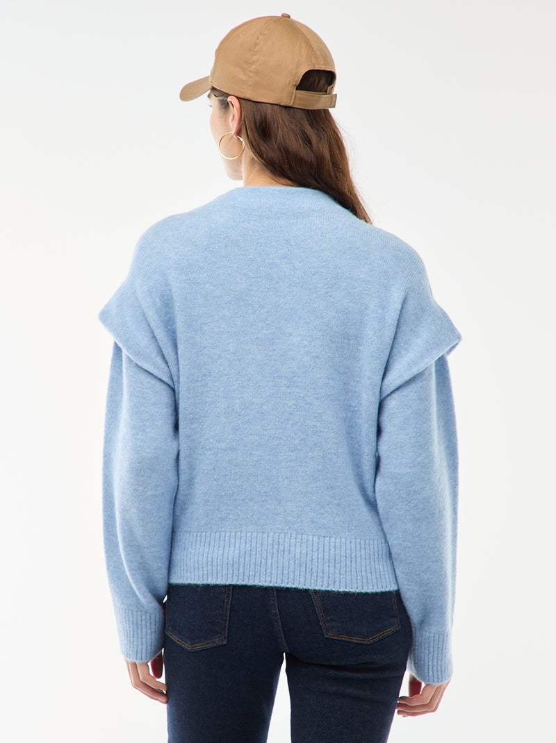 Pull chaud à col montant Bleu - Kiabi