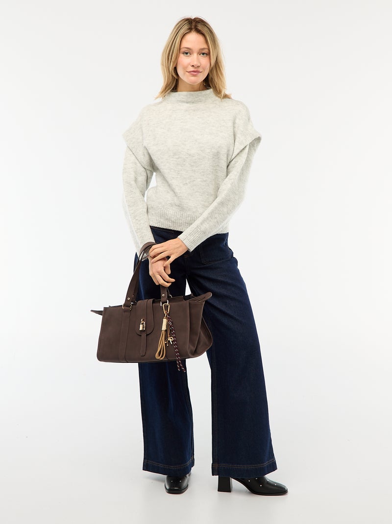 Pull chaud à col montant Gris - Kiabi