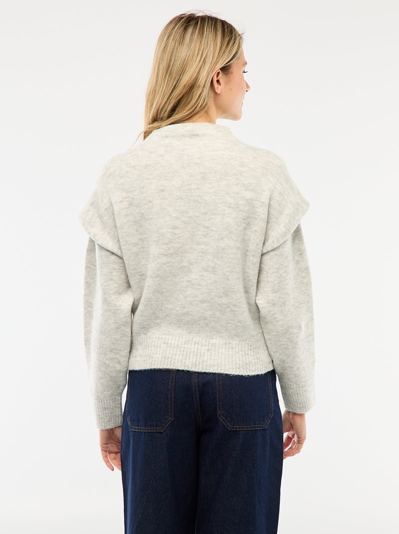 Pull chaud à col montant Gris - Kiabi