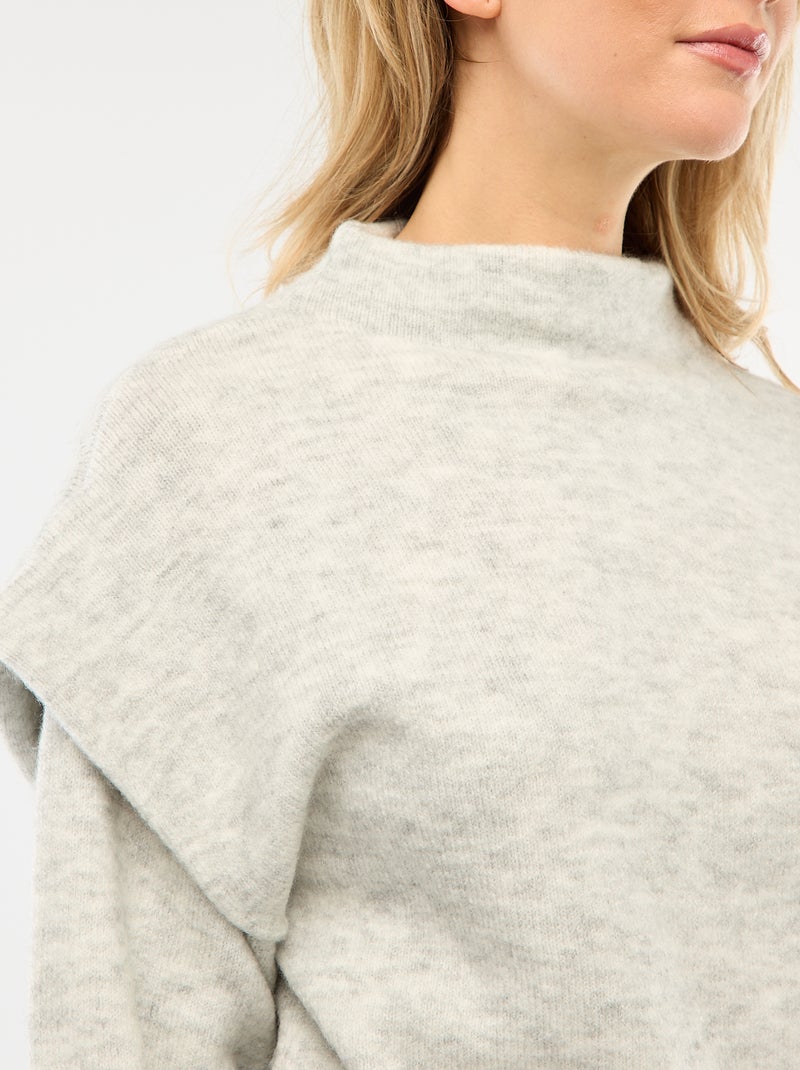 Pull chaud à col montant Gris - Kiabi