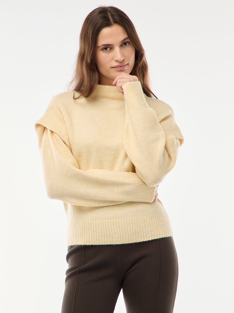 Pull chaud à col montant Jaune - Kiabi