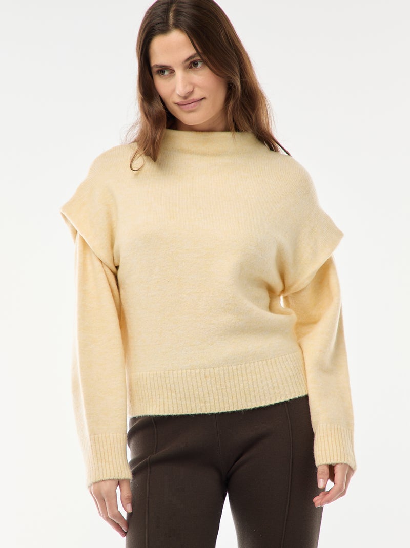 Pull chaud à col montant Jaune - Kiabi