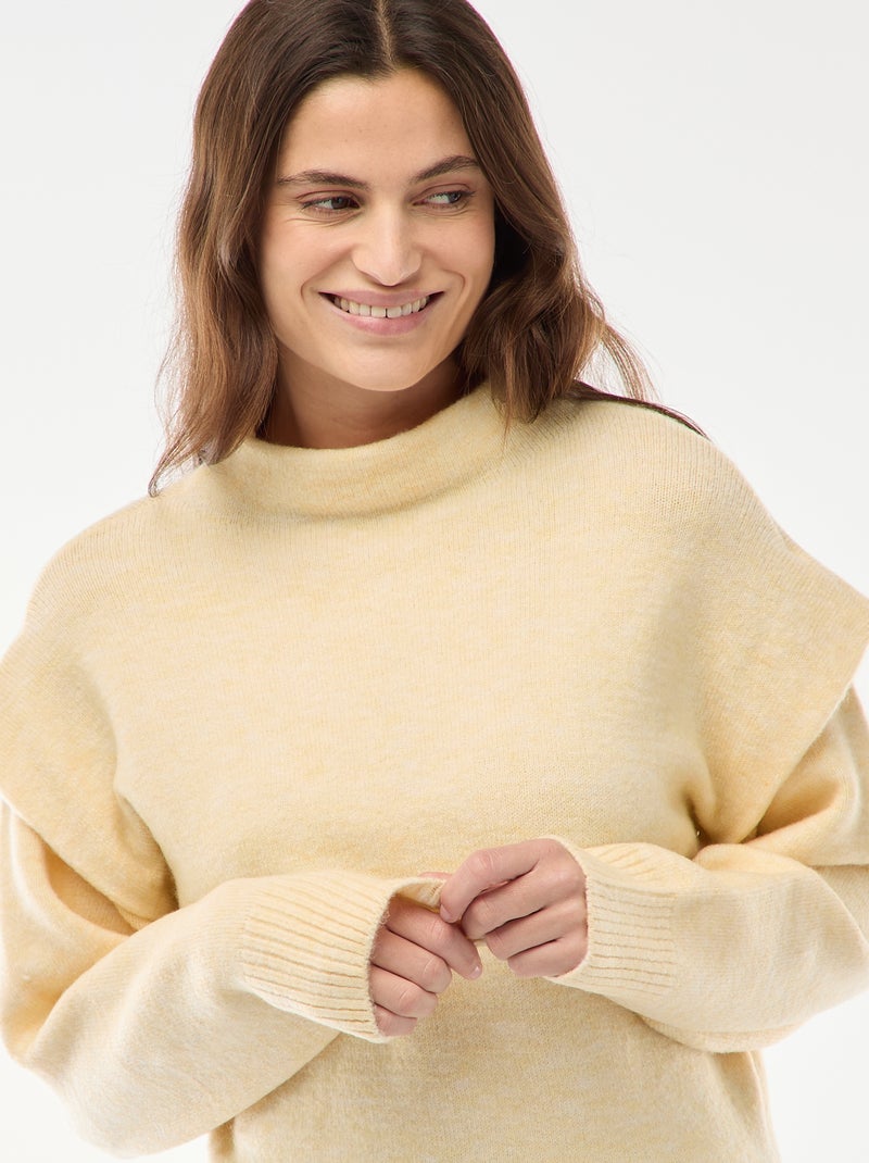 Pull chaud à col montant Jaune - Kiabi