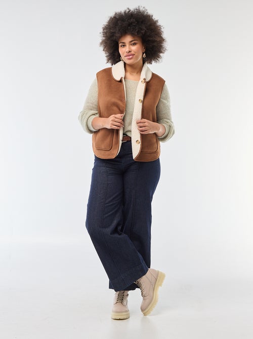 Pull chaud à col rond en mohair - Kiabi