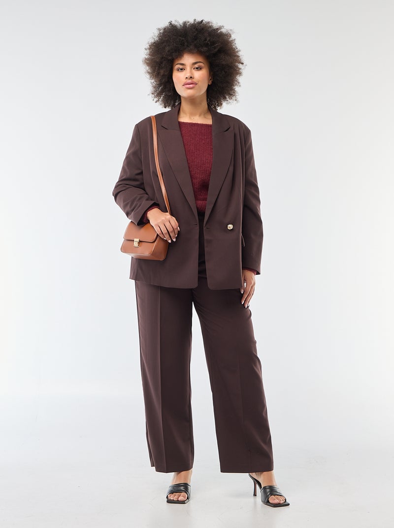 Pull chaud à col rond en mohair Violet - Kiabi