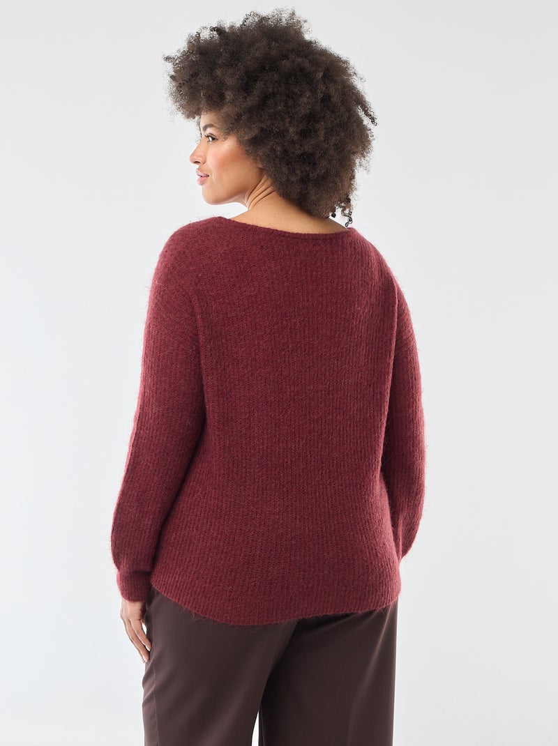 Pull chaud à col rond en mohair Violet - Kiabi