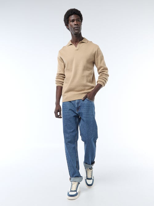 Pull col polo en maille - Kiabi