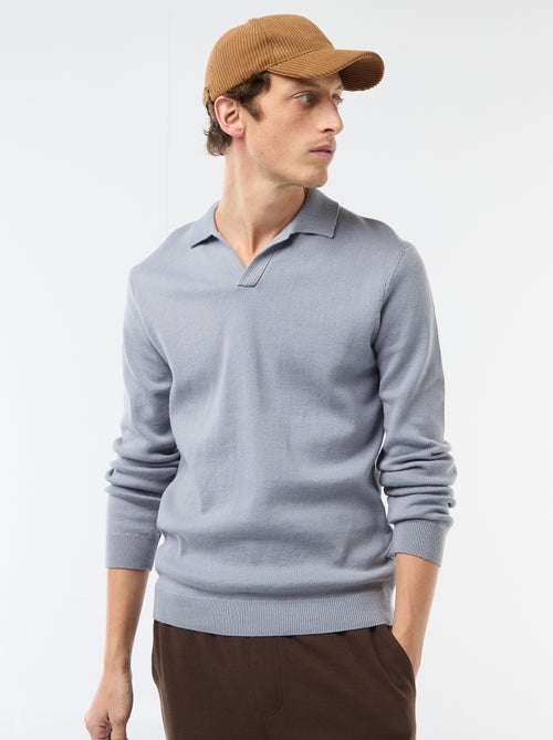 Pull col polo en maille - Kiabi