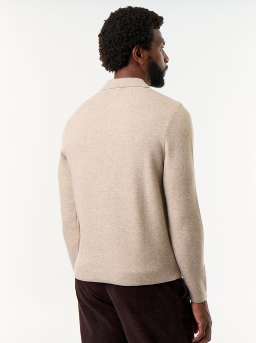 Pull col polo zippé - Kiabi