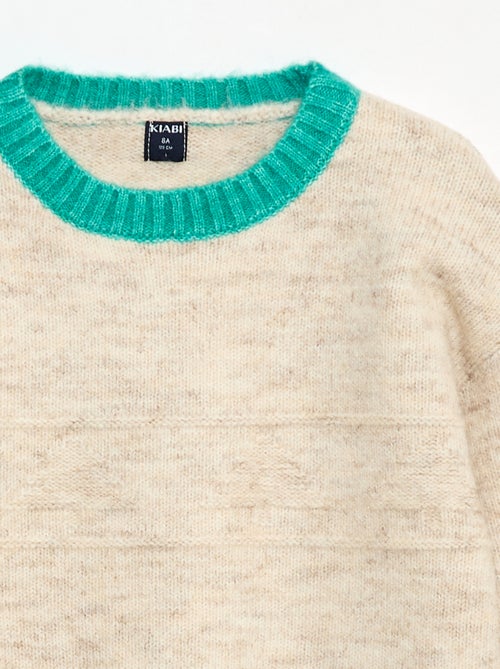 Pull col rond avec frise - Kiabi