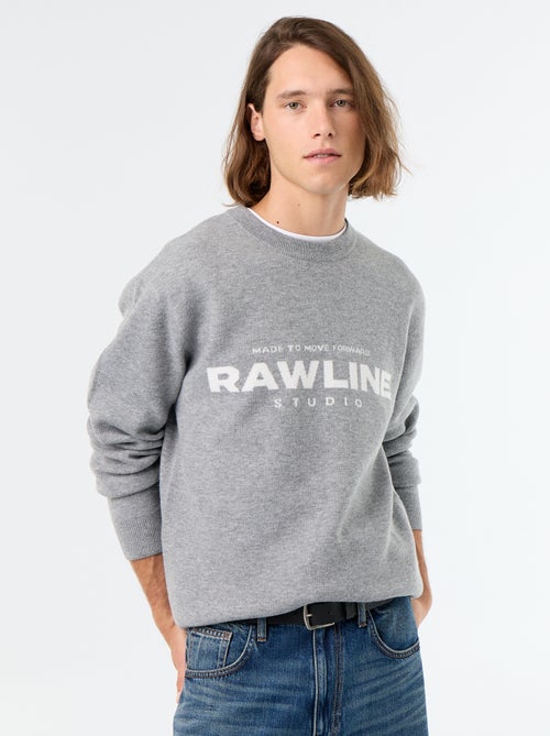 Pull col rond avec inscriptions - Kiabi
