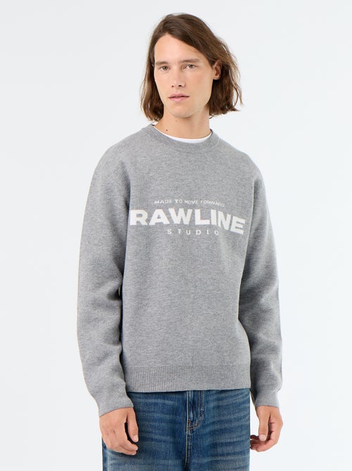 Pull col rond avec inscriptions - Kiabi