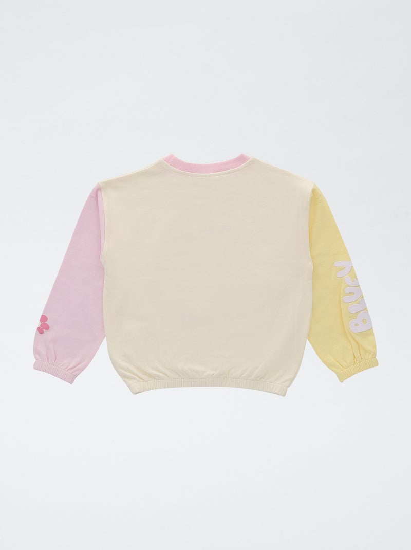 Pull col rond 'Bluey' french terry coton Blanc - Kiabi