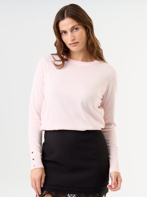 Pull col rond en maille fine jauge - Kiabi Pull col rond en maille fine jauge - Kiabi
