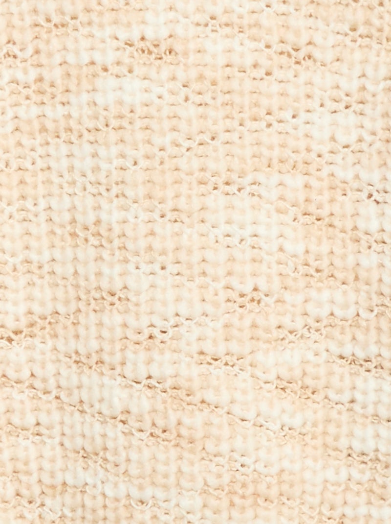 Pull col rond manches longues Beige - Kiabi