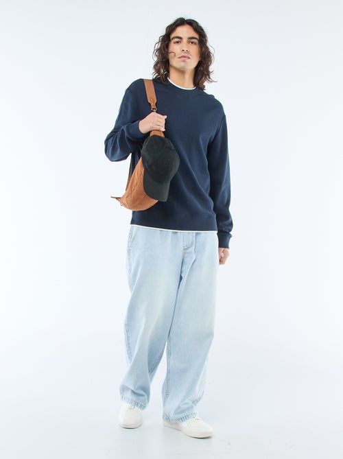 Pull col rond nid d'abeille - Kiabi