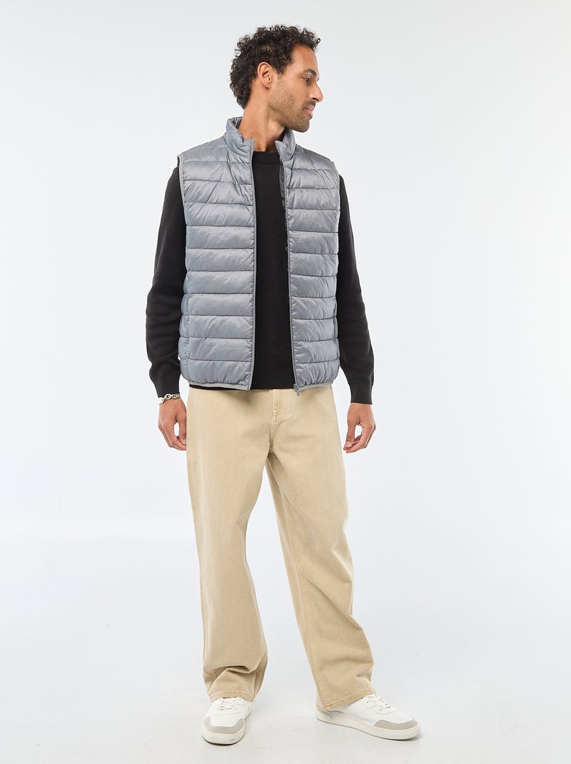 Pull col rond uni Noir - Kiabi