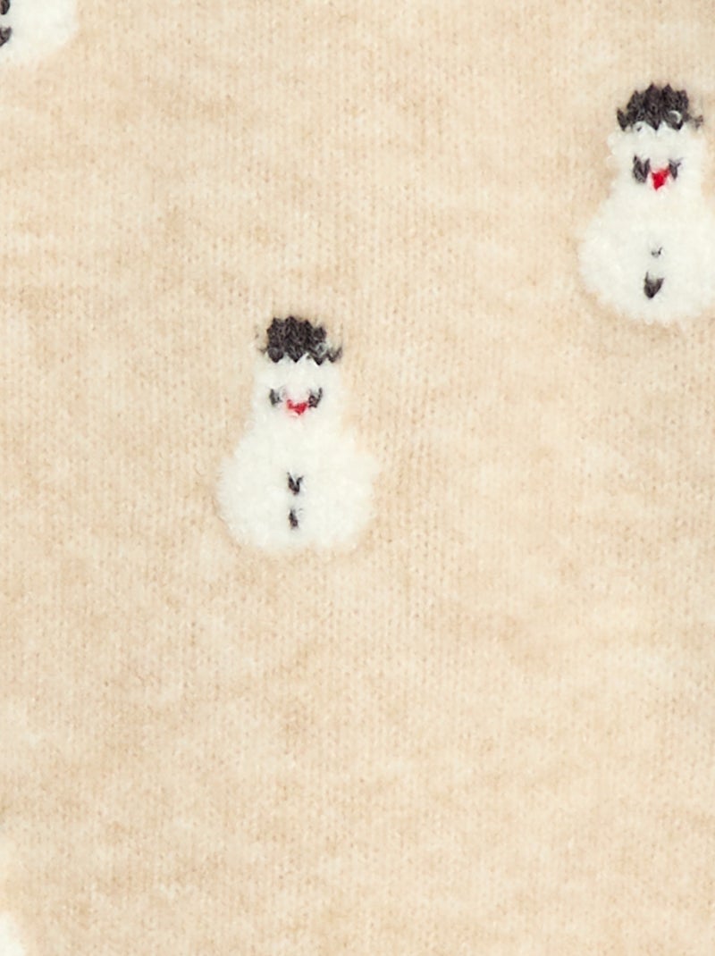 Pull de Noël doux animé fantaisie Beige - Kiabi