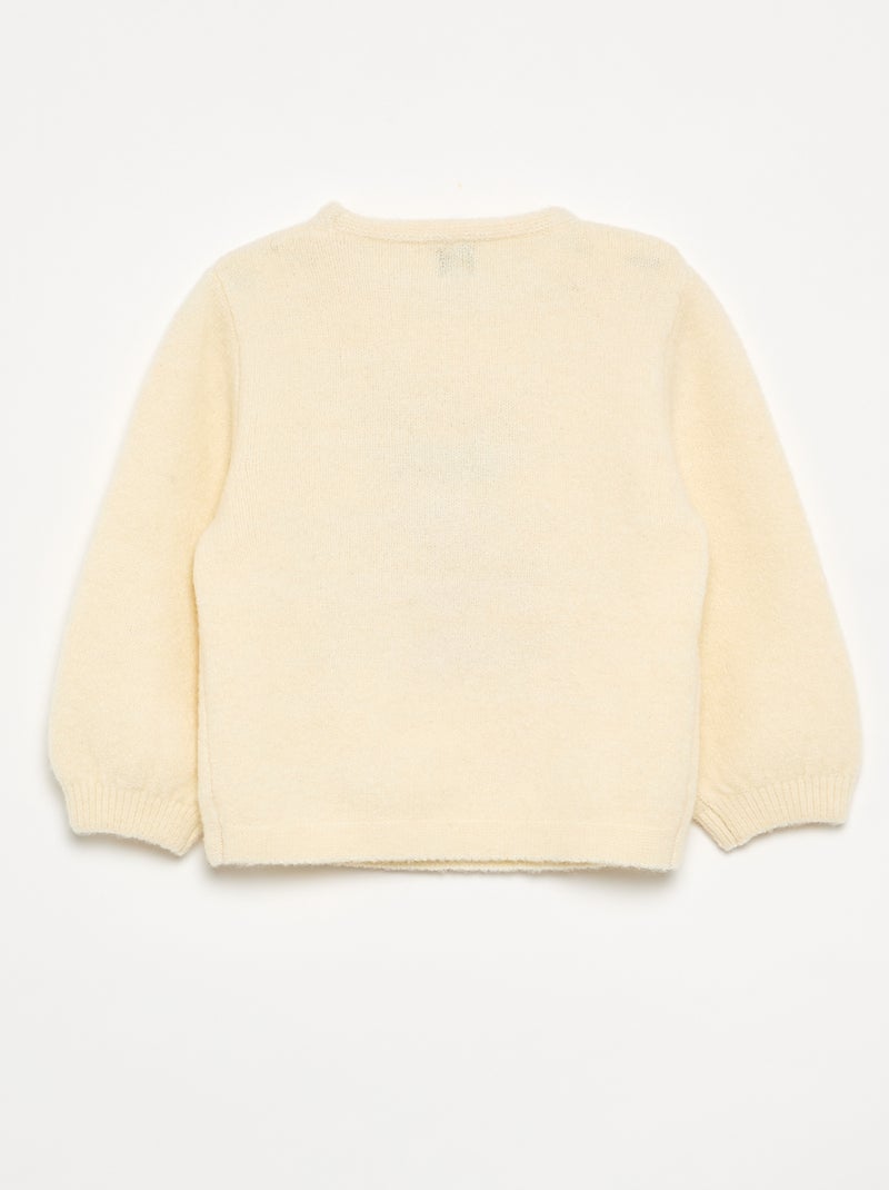 Pull de Noël fine jauge 'ourson' Blanc - Kiabi