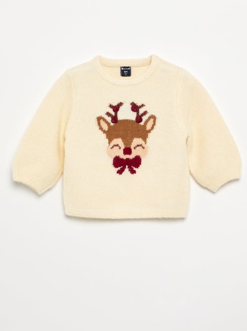 Pull de Noël fine jauge 'renne' - Kiabi