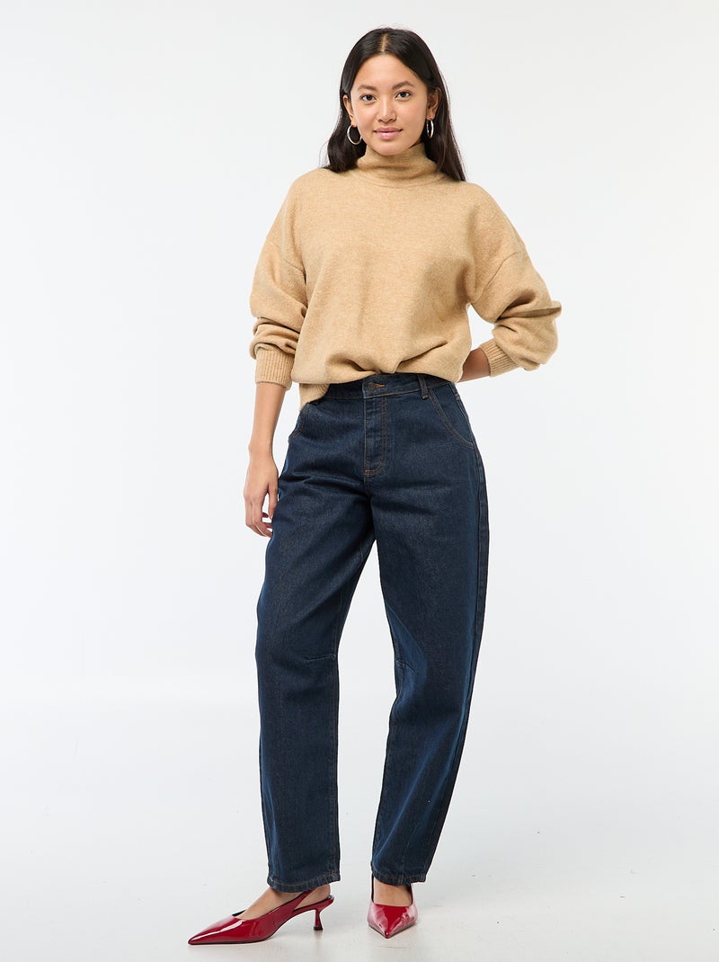 Pull doux avec fente bijou au dos Beige - Kiabi