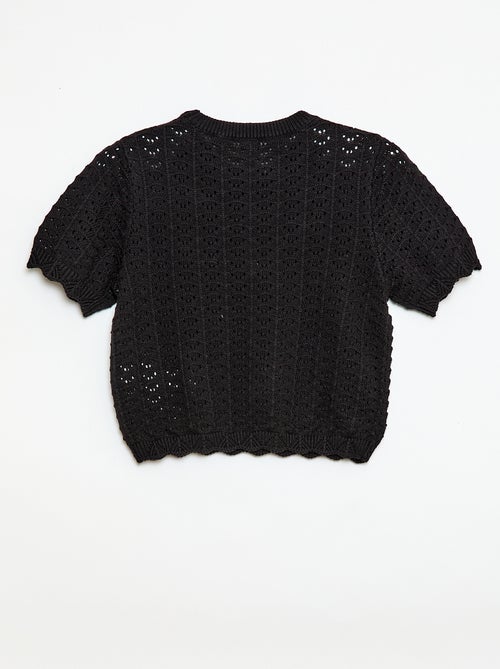 Pull en crochet à manches courtes - Kiabi